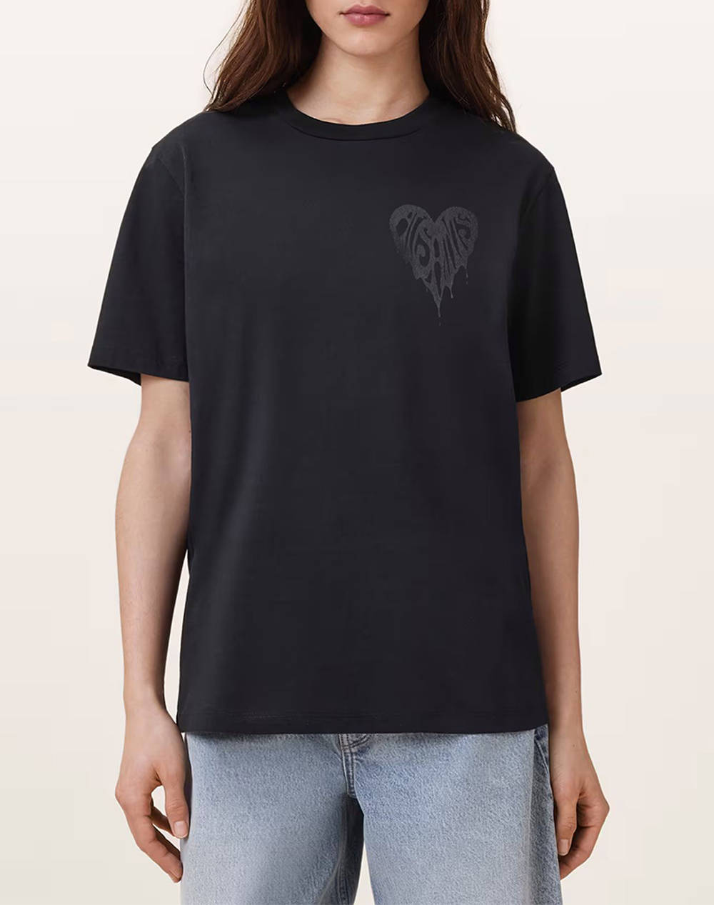 ALL SAINTS ALL SAINTS POSTER BF TEE W035JD-BLACK Black