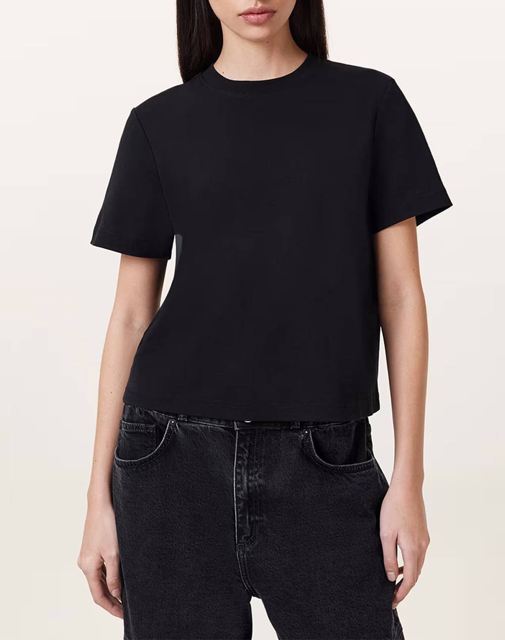 ALL SAINTS LISA TEE W020JZ-BLACK Black
