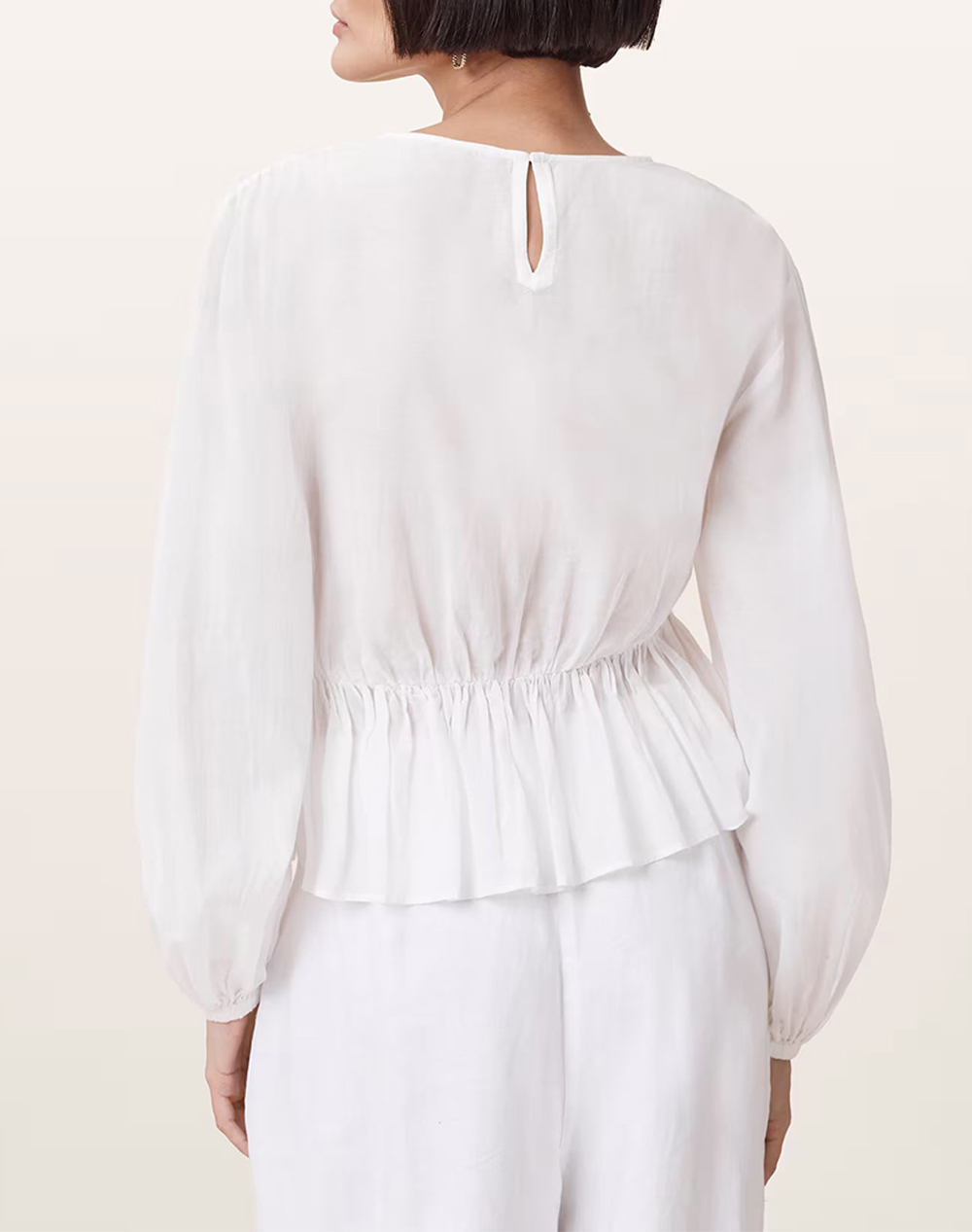ALL SAINTS MELANI TOP W020PD-Antique White White φωτογραφία