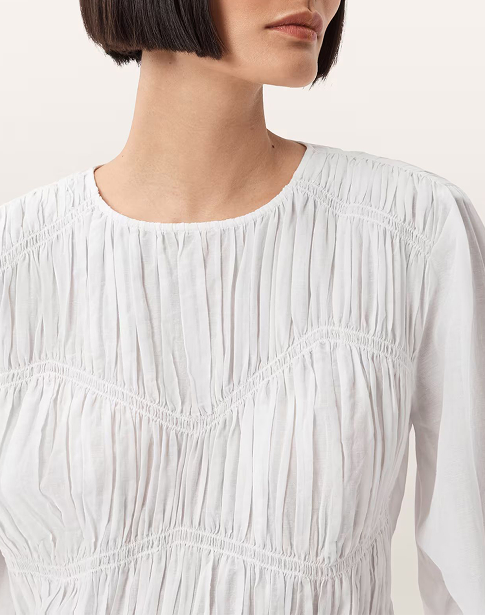 ALL SAINTS MELANI TOP W020PD-Antique White White φωτογραφία