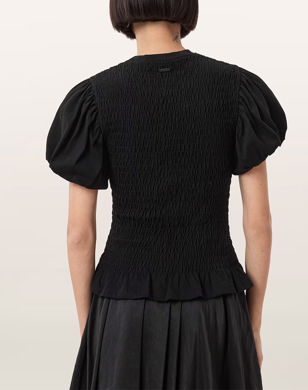 ALL SAINTS DAEL TOP W013JD-BLACK Black φωτογραφία