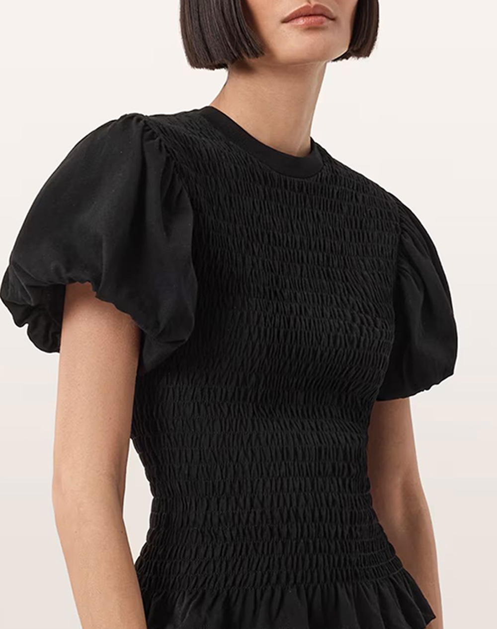 ALL SAINTS DAEL TOP W013JD-BLACK Black φωτογραφία