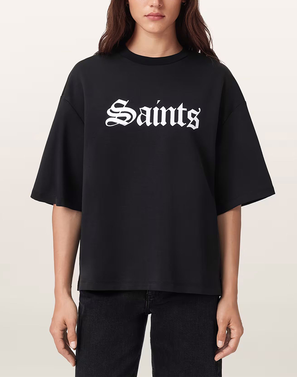 ALL SAINTS ALL SAINTS SAINT AMELIE TEE W139JD-BLACK Black