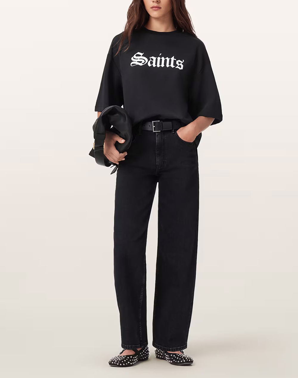 ALL SAINTS SAINT AMELIE TEE W139JD-BLACK Black φωτογραφία