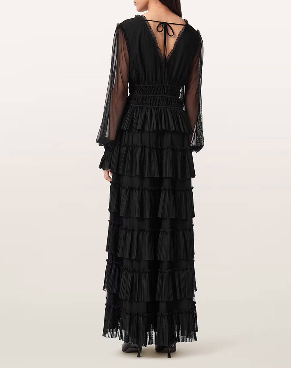 ALL SAINTS XANTARA DRESS W029DD-BLACK Black φωτογραφία