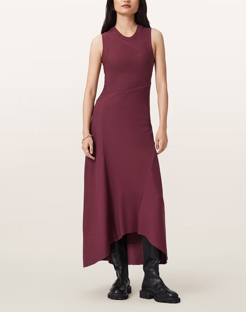 ALL SAINTS ALL SAINTS GIA MAXI DRESS W073DD-Oxblood Red DarkRed