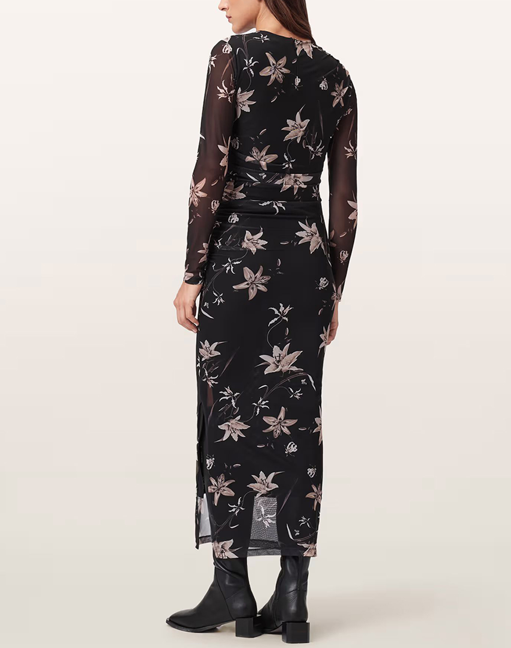 ALL SAINTS CAIA MESH DRESS W056DD-PETRA SEPIA BROWN Mixed φωτογραφία