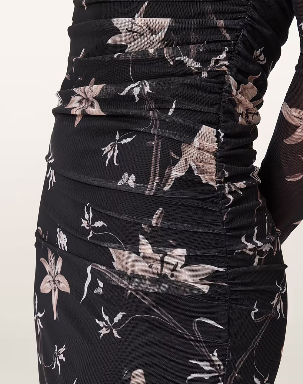 ALL SAINTS CAIA MESH DRESS W056DD-PETRA SEPIA BROWN Mixed φωτογραφία