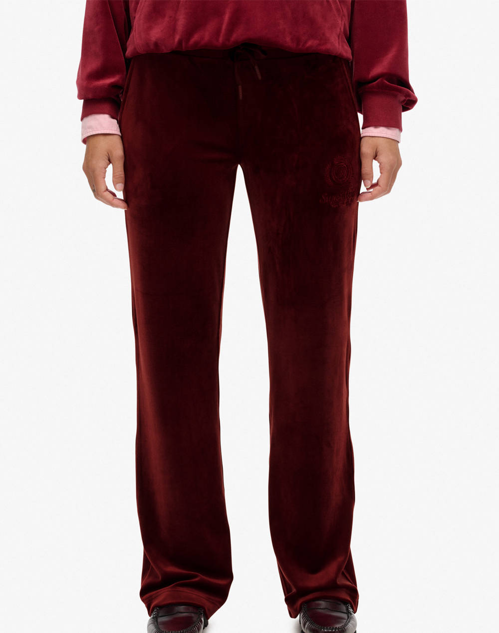 SUPERDRY SUPERDRY ΑΚΥΡΟ D2 COUNTRY CLUB VELOUR JOGGER ΦΟΡΜΑ ΓΥΝΑΙΚΕΙΟ W7011223A-Z6F DarkRed