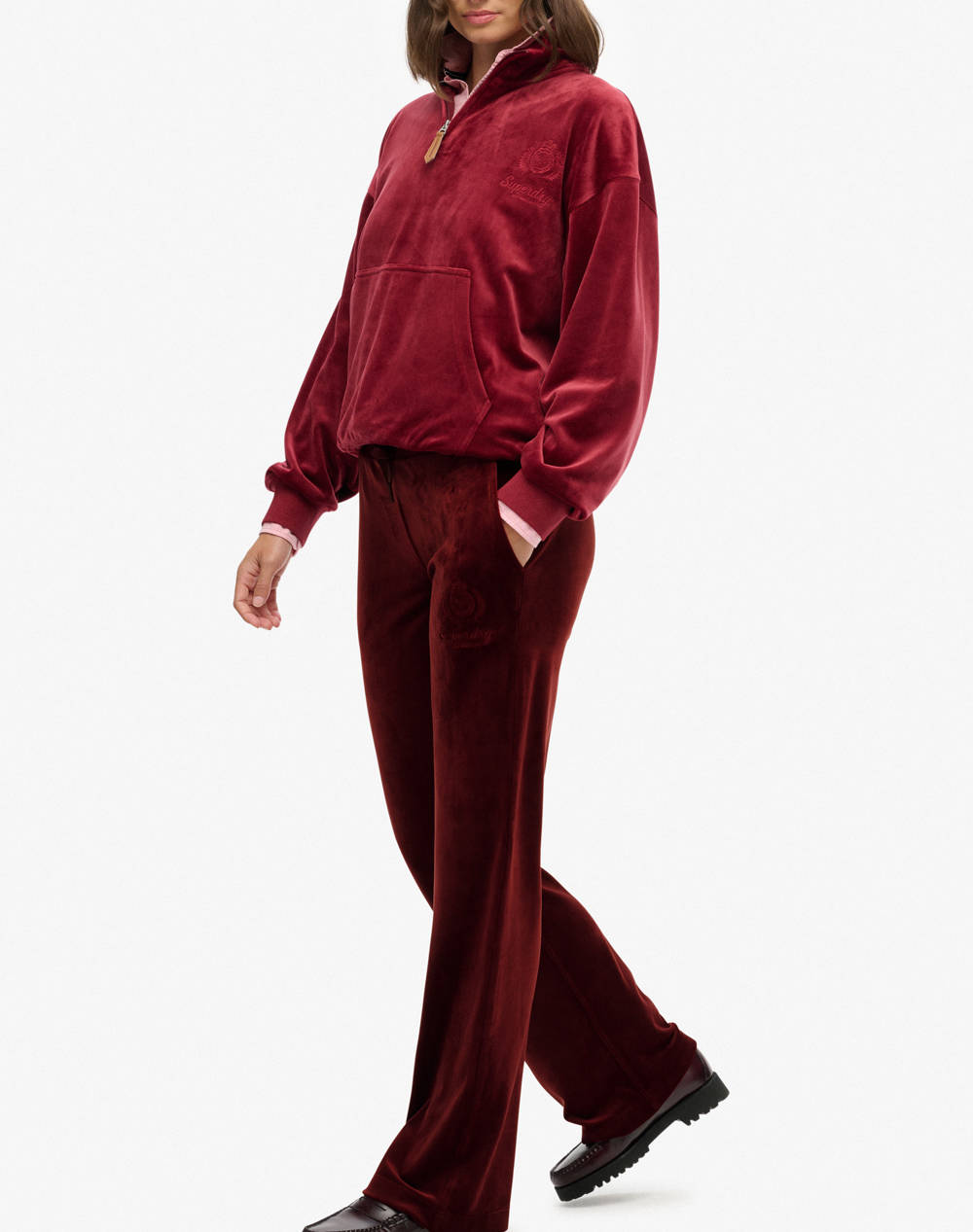 SUPERDRY ΑΚΥΡΟ D2 COUNTRY CLUB VELOUR JOGGER ΦΟΡΜΑ ΓΥΝΑΙΚΕΙΟ W7011223A-Z6F DarkRed φωτογραφία