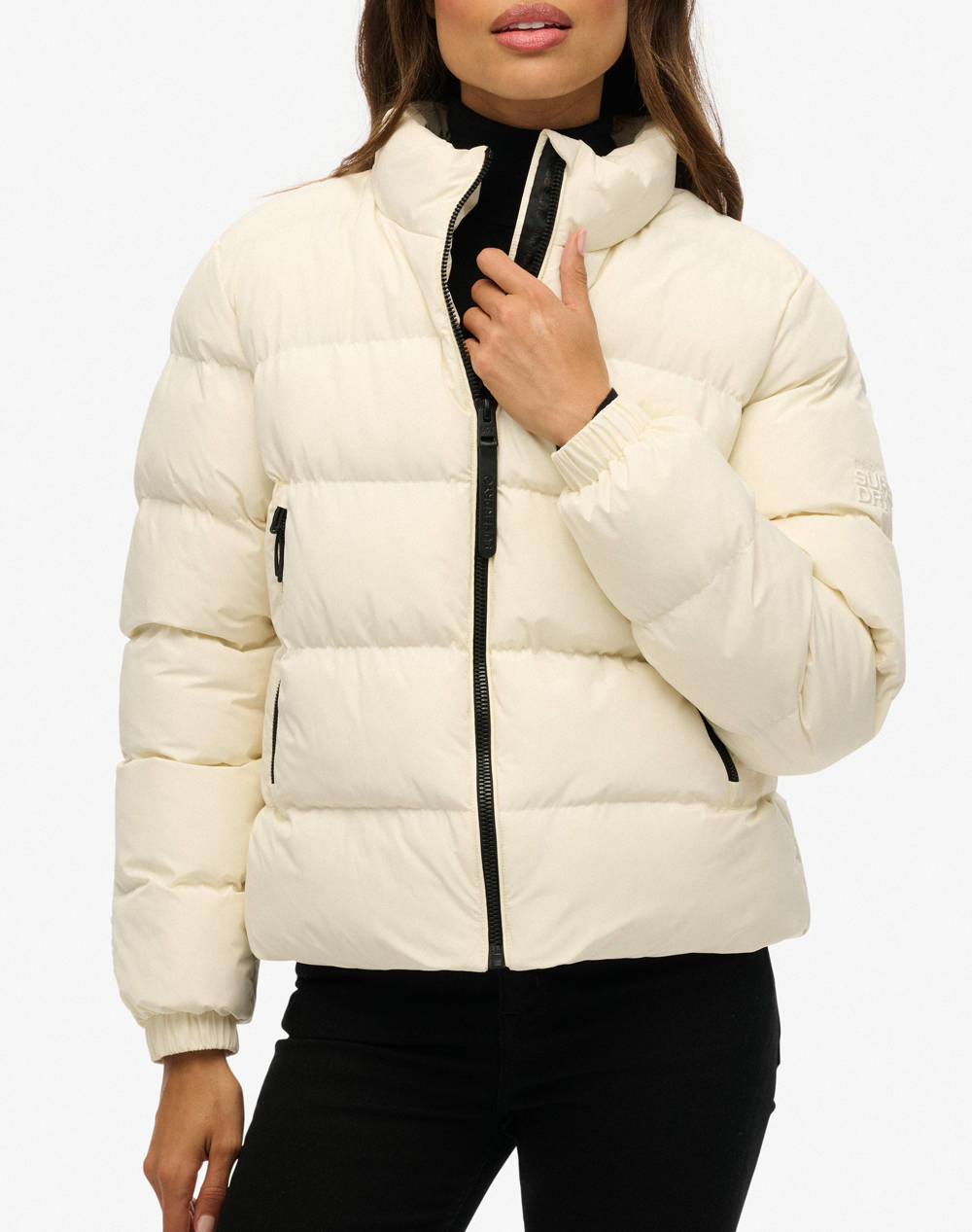 SUPERDRY D1 SDSW NON HOODED SPORTS PUFFER JKT ΜΠΟΥΦΑΝ ΓΥΝΑΙΚΕΙΟ W5012006A-71D OffWhite