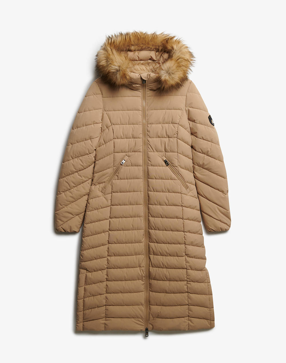 SUPERDRY D2 OVIN FUJI FAUX FUR HOODED LONGLINE ΜΠΟΥΦΑΝ ΓΥΝΑΙΚΕΙΟ W5012001A-5YE Biege