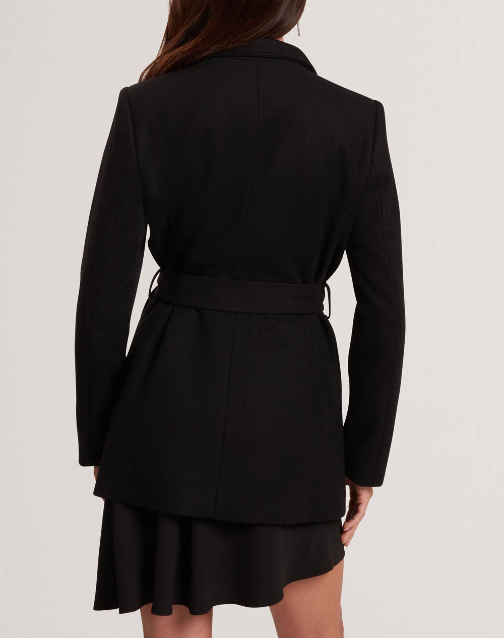 TED BAKER ROSESS Short Belted Wool Wrap Coat 282067-BLACK Black φωτογραφία