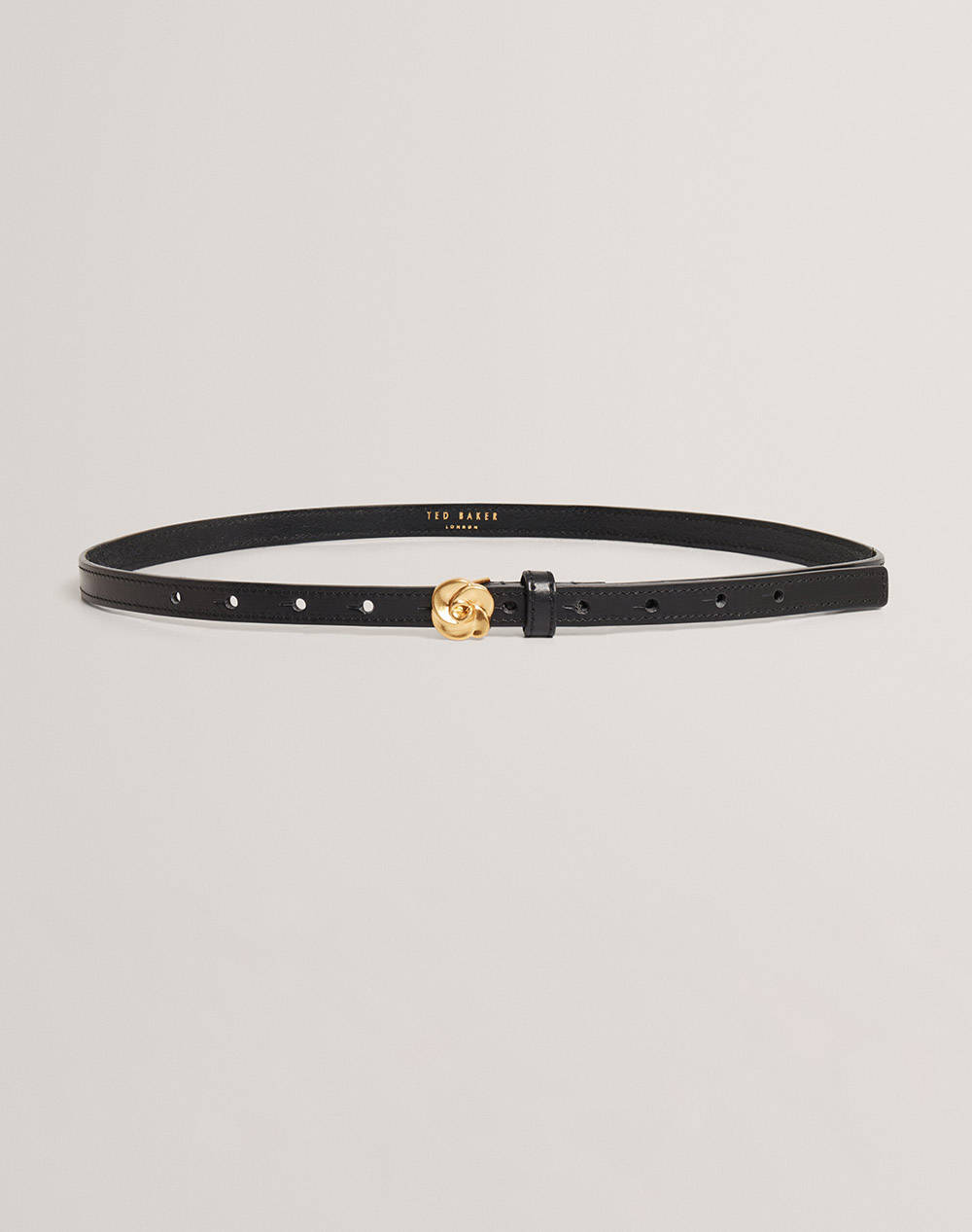 TED BAKER ROOSSI Leather Belt with Rose Hardware 280898-BLACK Black φωτογραφία