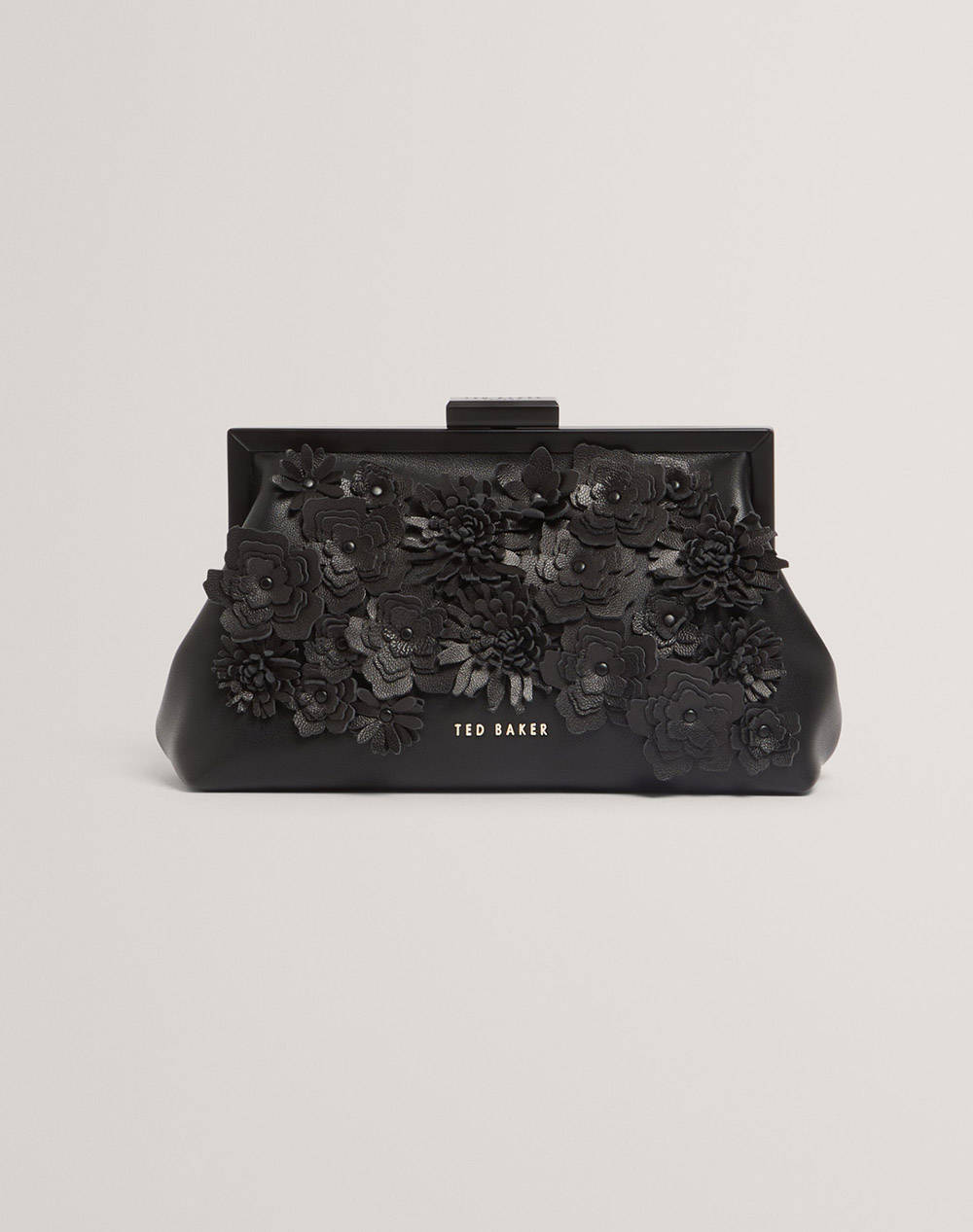 TED BAKER FIORELL Flower 3D Applique Clutch Bag (Διαστάσεις: 21 x 11.5 x 7.5εκ.) 281523-BLACK Black