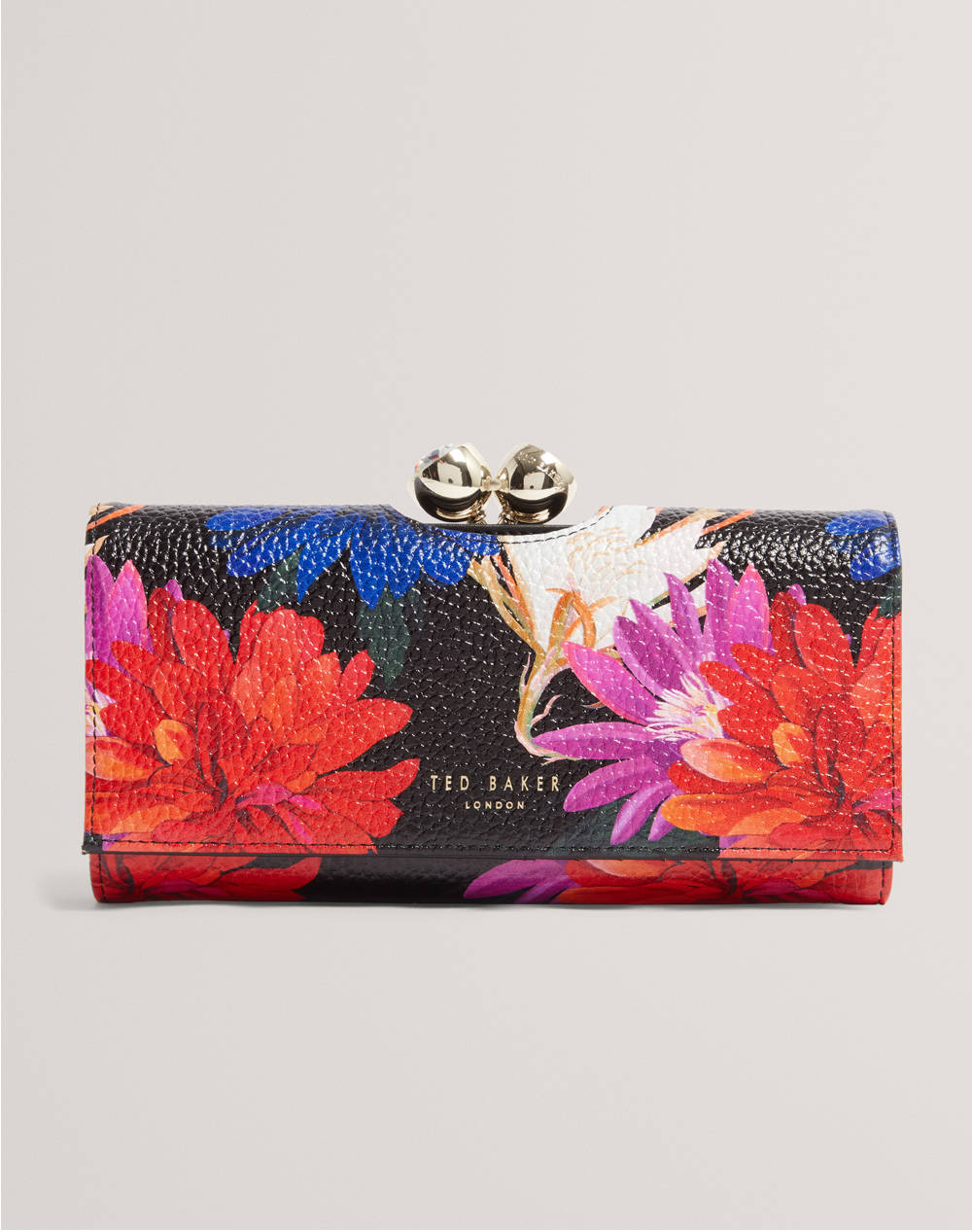 TED BAKER TED BAKER AMALIAH Printed Rose Detail Bobble Purse (Διαστάσεις: 19 x 10 x 4εκ.) 281557-BLACK Multi
