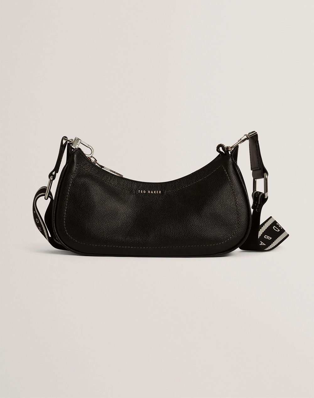 TED BAKER LAARNA Webbing Small Leather Shoulder Bag 281389-BLACK Black