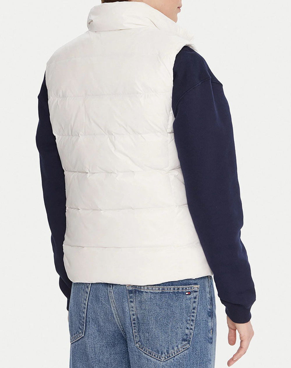 TOMMY JEANS TJW SLIM ZIP PRINT DOWN VEST DW0DW21622-YBL Ecru φωτογραφία