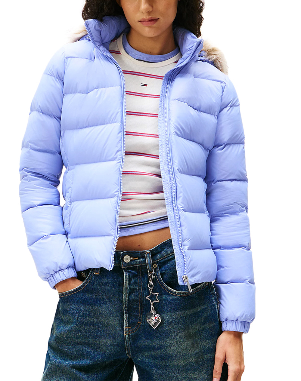 TOMMY JEANS TJW BASIC HOODED DOWN JACKET EXT DW0DW18312-C5Z Violet