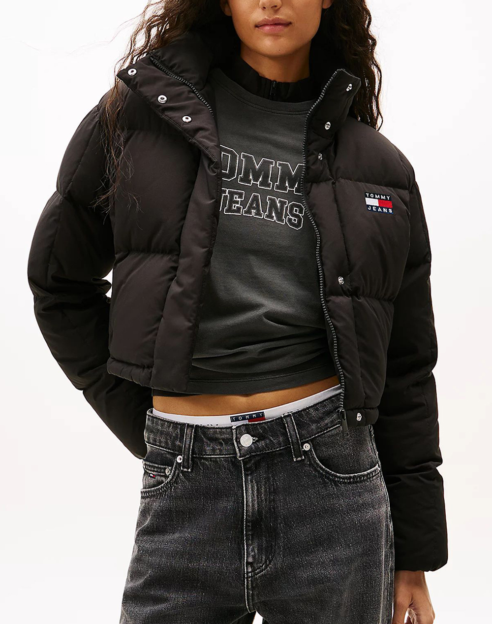 TOMMY JEANS TJW ALASKA GRID CRP DWN JCKT EXT DW0DW21624-BDS Black
