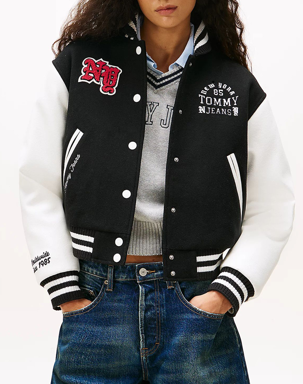 TOMMY JEANS TJW WOOL VARSITY JACKET DW0DW21628-BDS Black