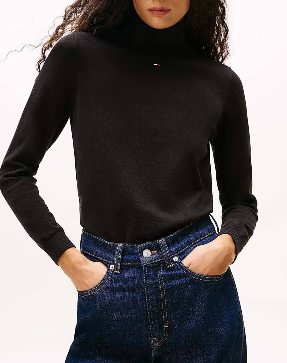 TOMMY JEANS TJW ESSENTIAL TRTLNK SWEATER DW0DW21672-BDS Black