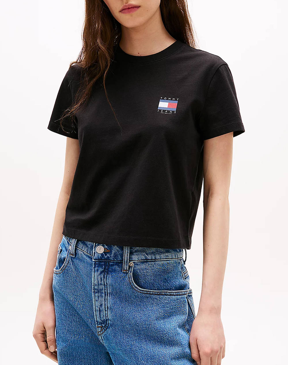 TOMMY JEANS TJW REG SH TOMMY US FLAG SS TEE DW0DW21423-BDS Black