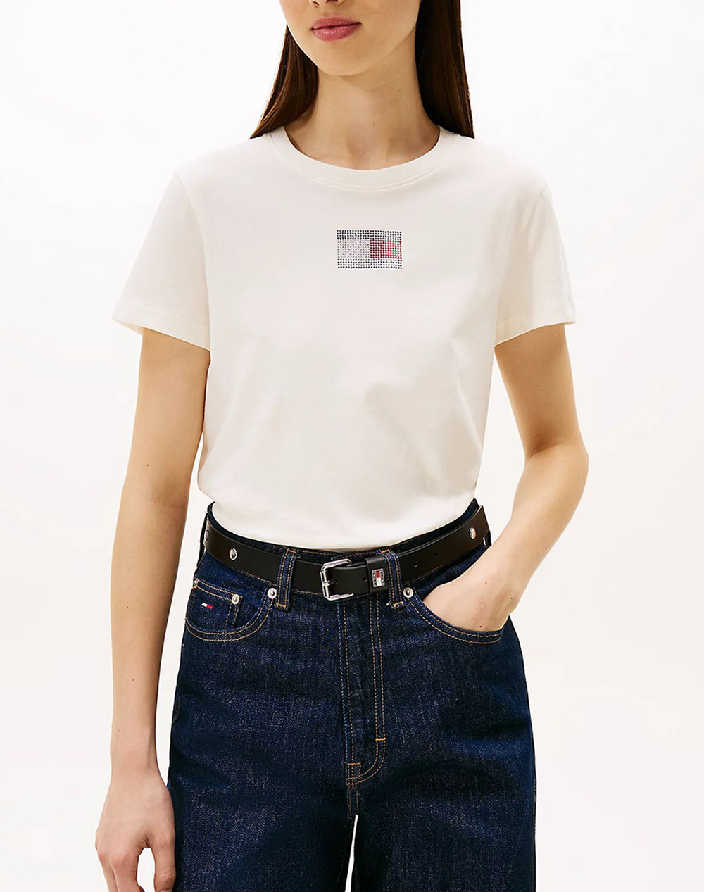 TOMMY JEANS TJW REG PARTY FLAG TEE EXT DW0DW21965-YBH OffWhite