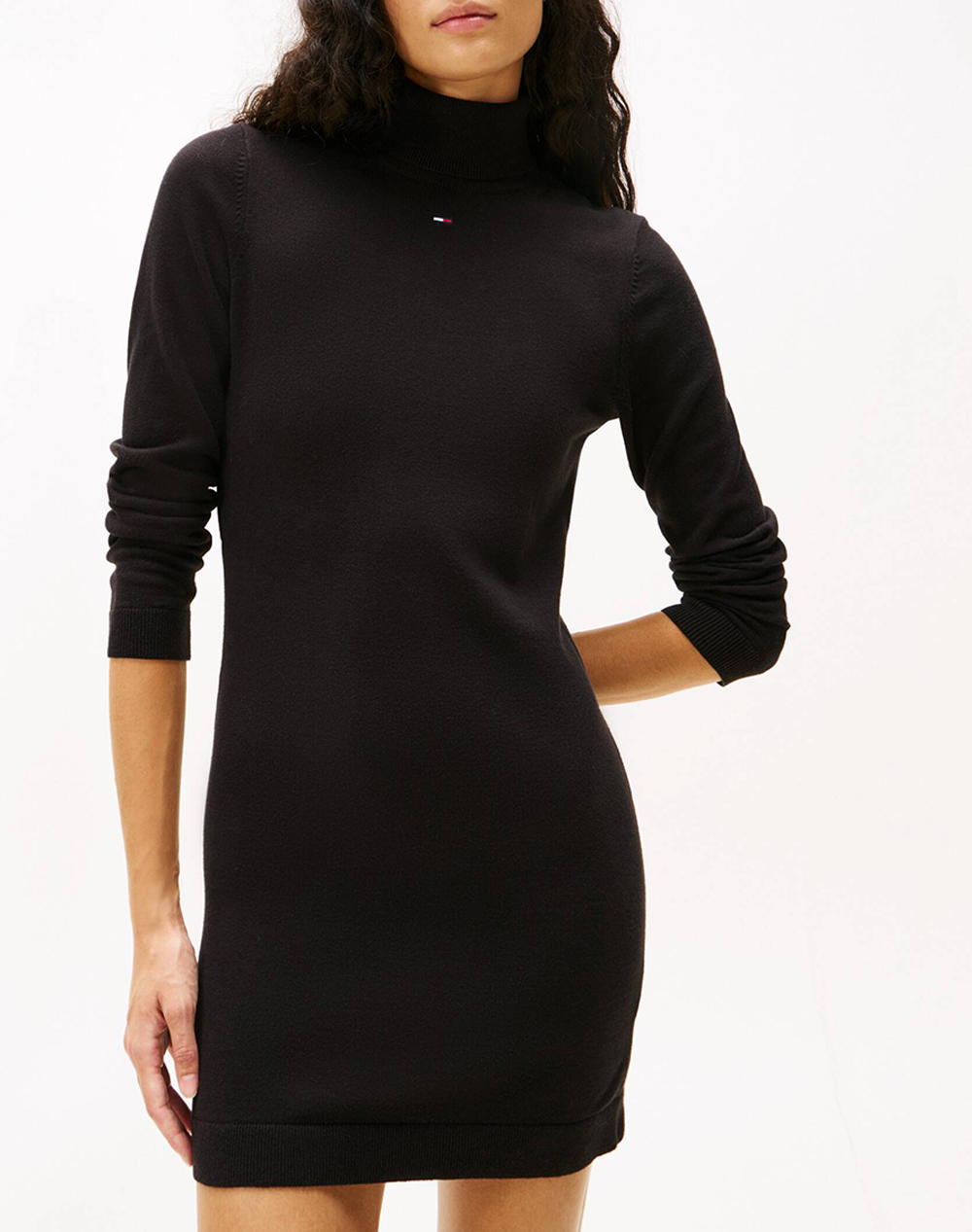 TOMMY JEANS TJW ESS TURTLENECK SWEATER DRESS DW0DW21958-BDS Black