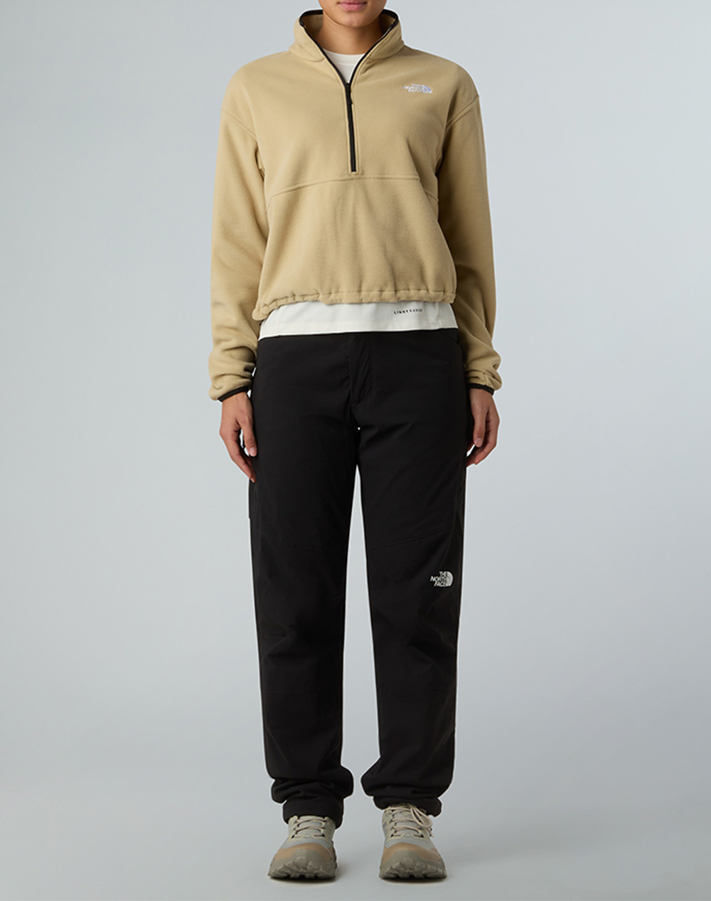 The North Face W Glce Flc 1 2 Zip Jkt Nf0A8D2C-Nflk5 Biege Γυναικεία ρούχα μπλούζες φούτερ Politikos Shop Πολιτικός