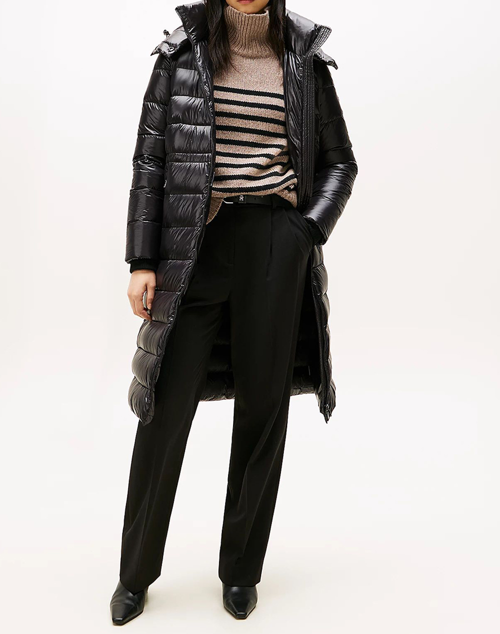 TOMMY HILFIGER GLOSS HW DOWN WAIST REG MAXI WW0WW47356-BDS Black