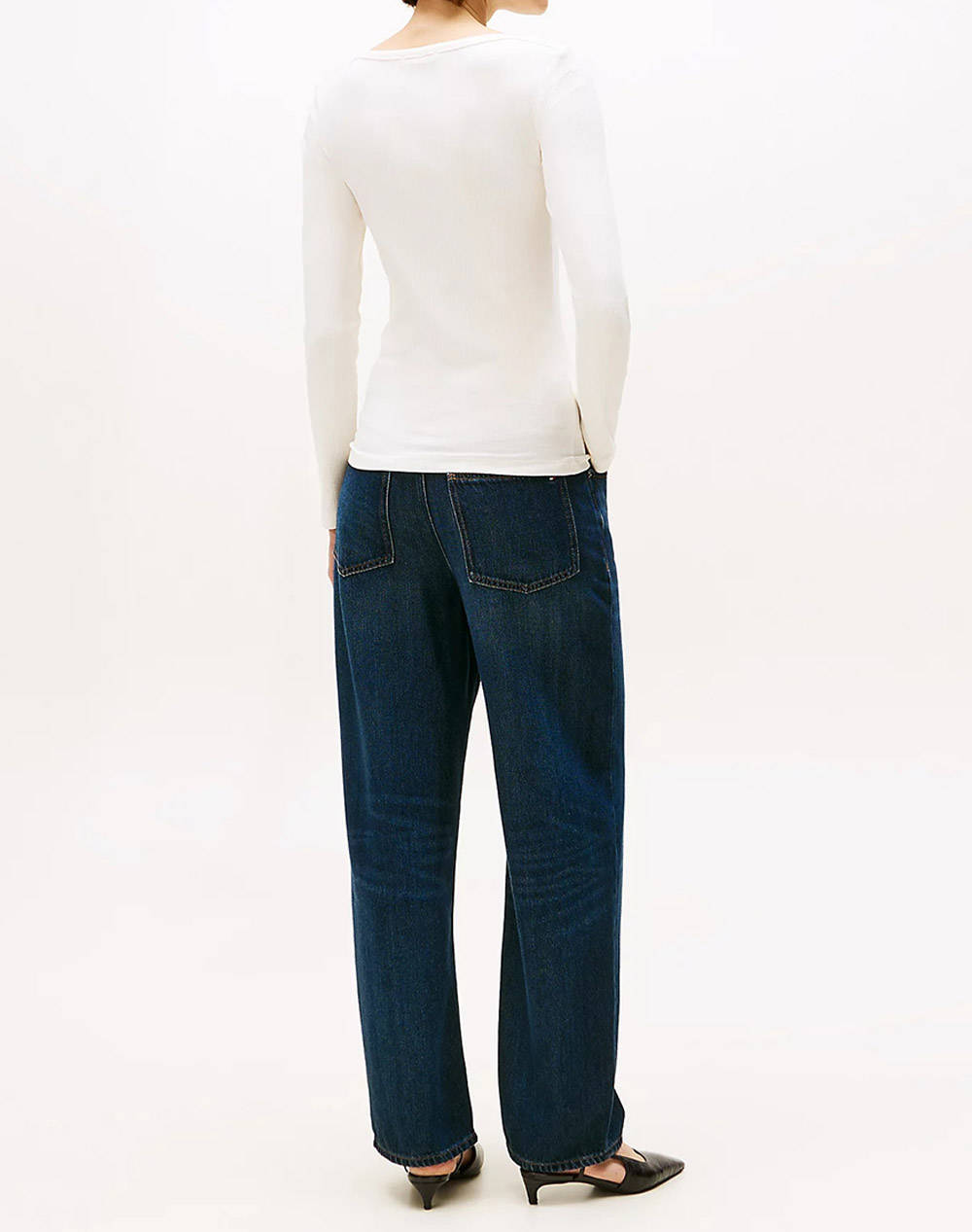 TOMMY HILFIGER SLIM 5X2 RIB BOAT-NK LS WW0WW47309-YA8 Ivory φωτογραφία