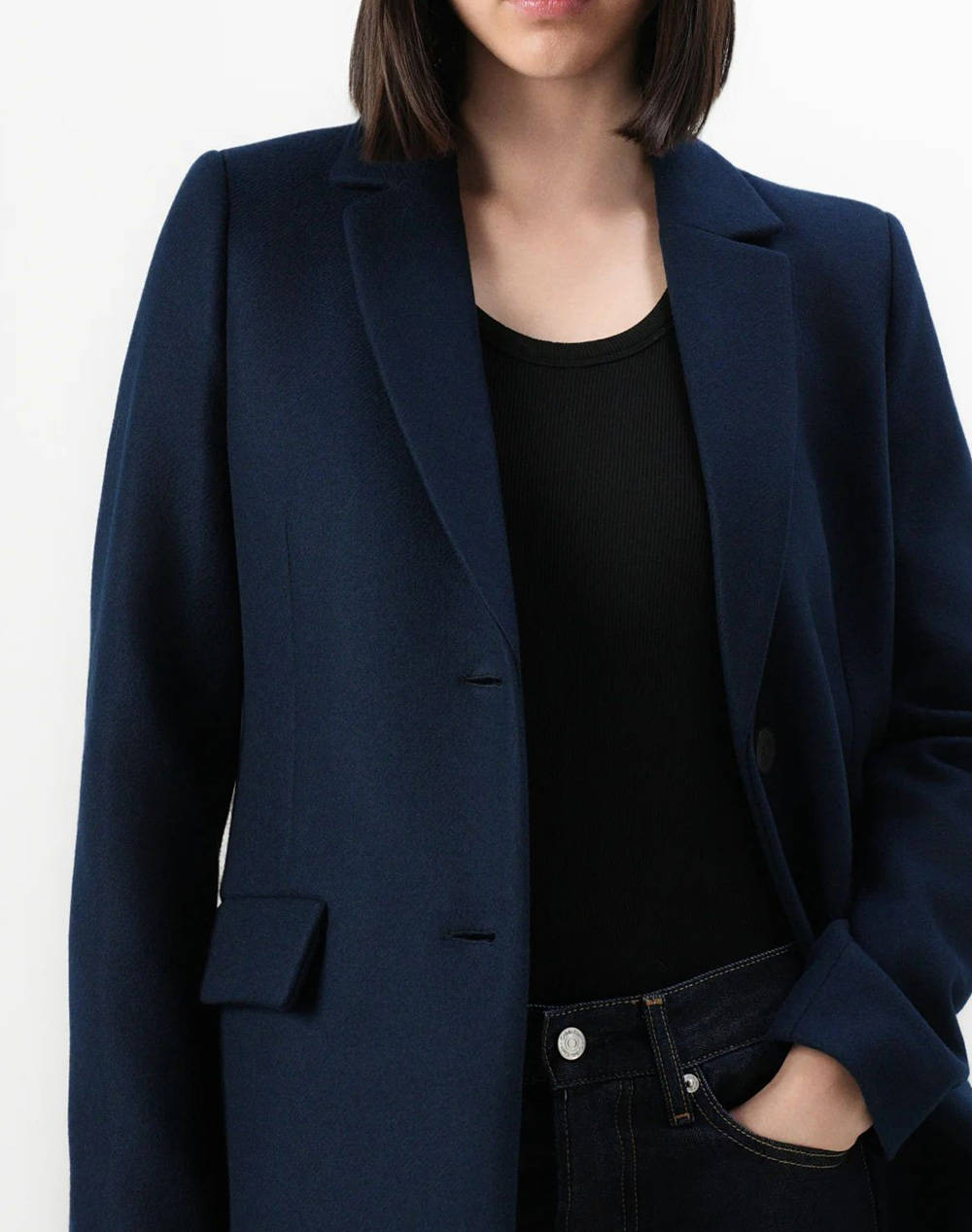 TOMMY HILFIGER CLASSIC SB WOOL REG COAT WW0WW46547-C1G DarkBlue φωτογραφία
