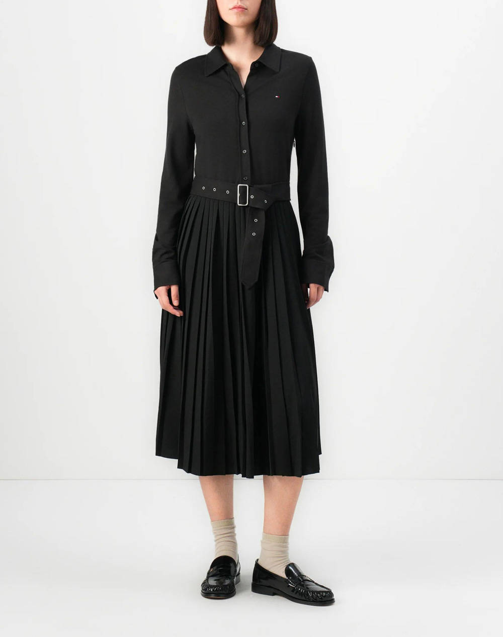 TOMMY HILFIGER INTERLOCK MIX MEDIA POLO DRS LS WW0WW48398-BDS Black