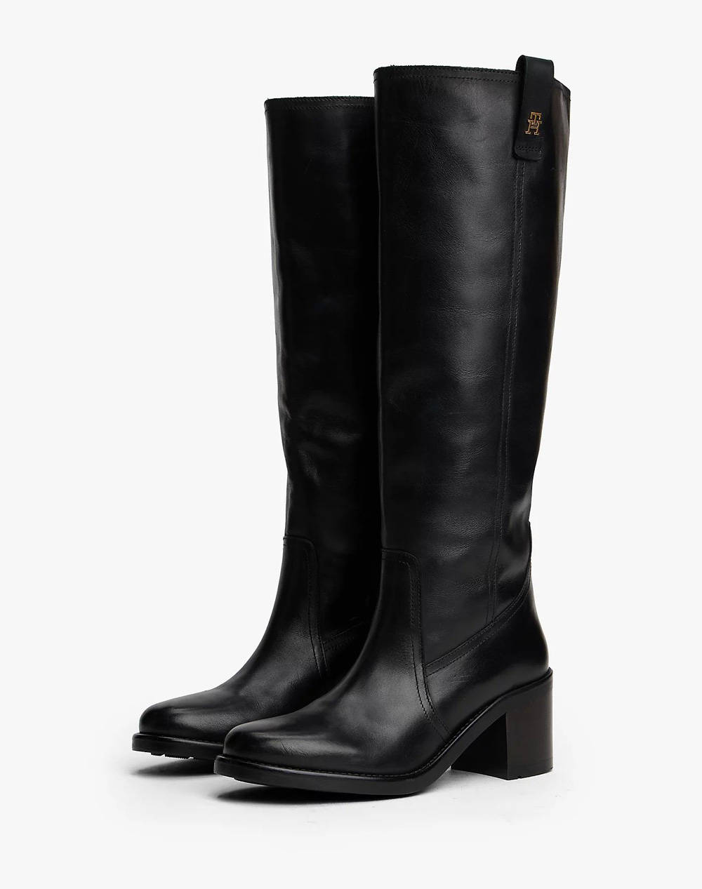 TOMMY HILFIGER RIDING LTHR LONG BOOT BLOCK HEEL FW0FW08777-BDS Black φωτογραφία