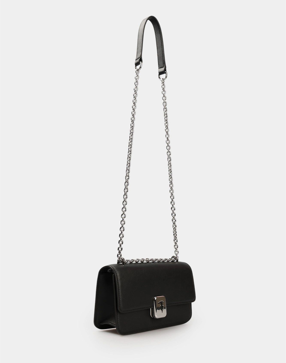 TRUSSARDI BAG-CAMEO BORSA A TRACOLLA SMALL IN VITELLO CON CATENA (Διαστάσεις: 20 x 13.5 x 7εκ.) WBC01L10-033 Black φωτογραφία