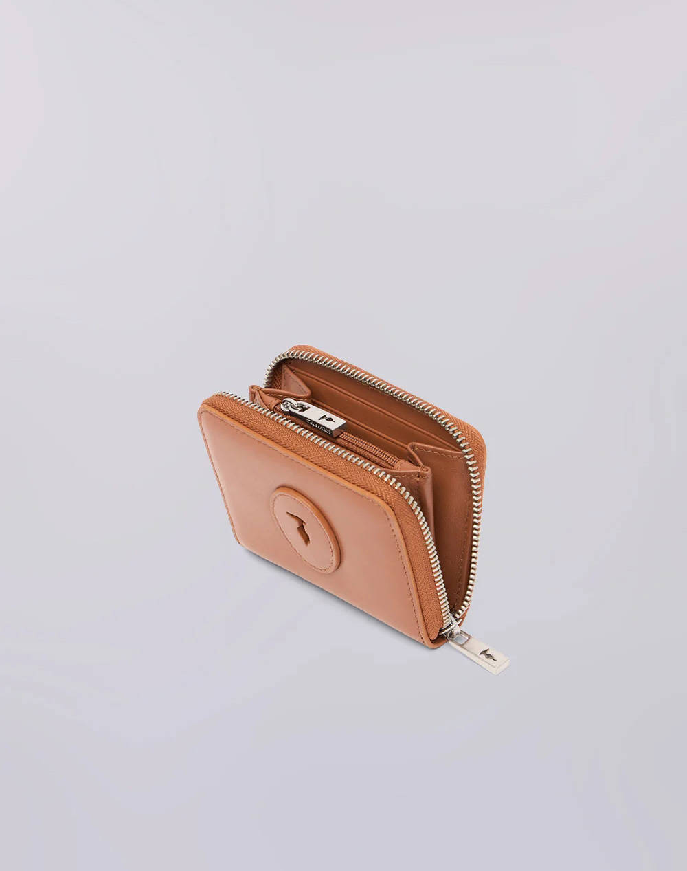 TRUSSARDI SOCIETY ZIP AROUND WALLET MD - CALF LEATHER (Διαστάσεις: 11 x 9εκ.) WWZ03L11-022 Tan φωτογραφία