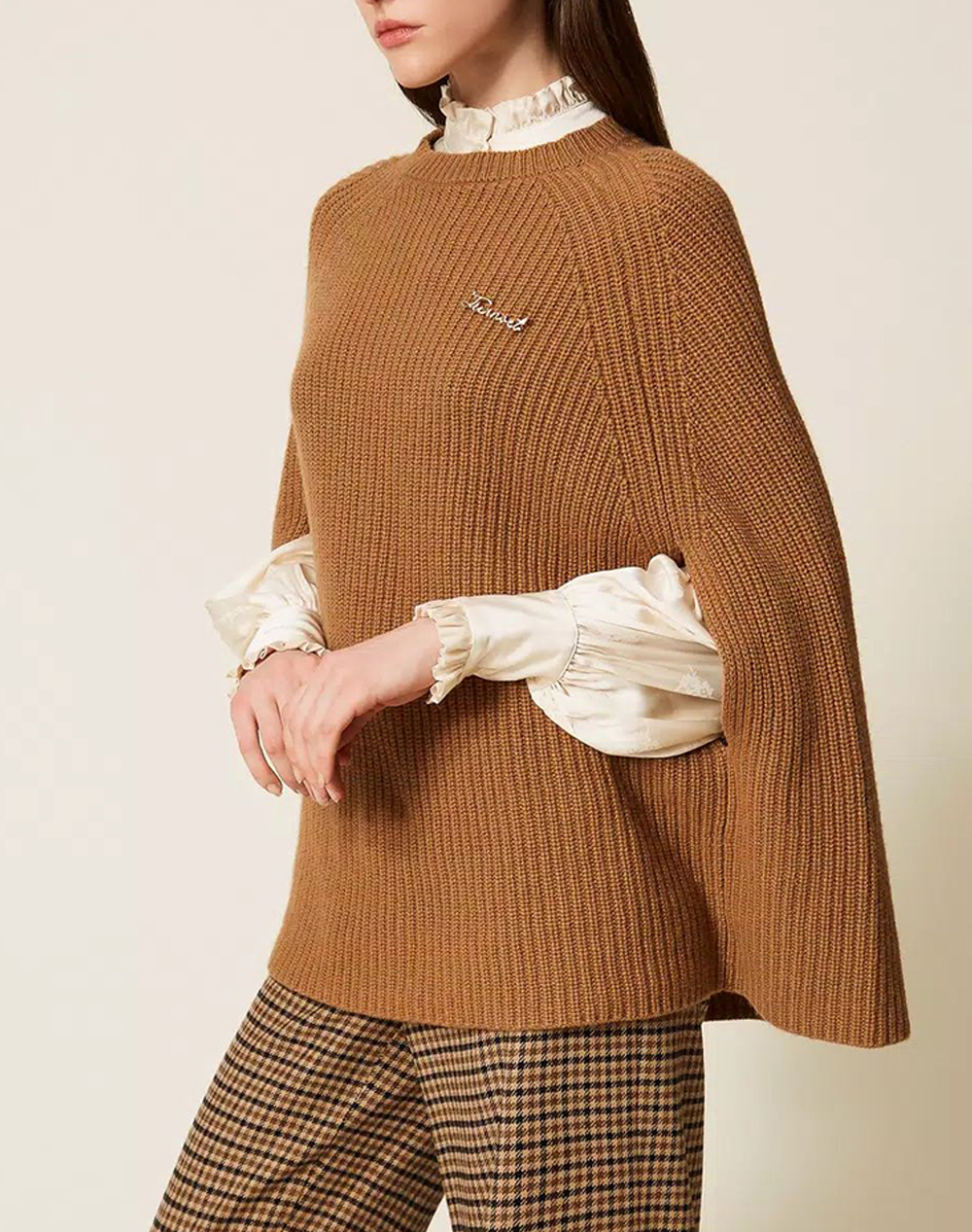 TWINSET ΠΟΝΤΣΟ 252TT3421-12538 Brown φωτογραφία