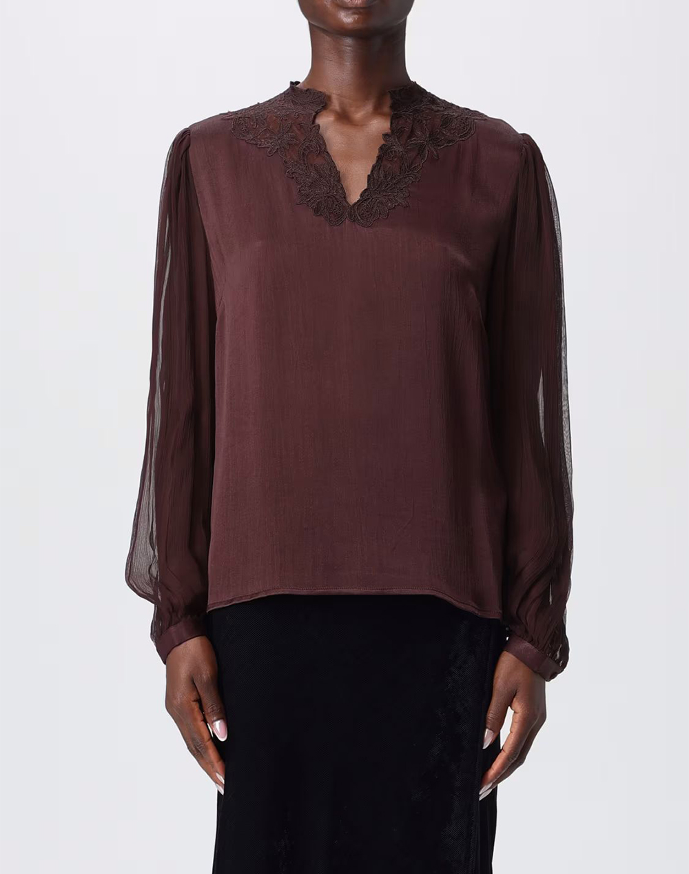 TWINSET ΜΠΛΟΥΖΑ 252TT2243-11054 DarkBrown