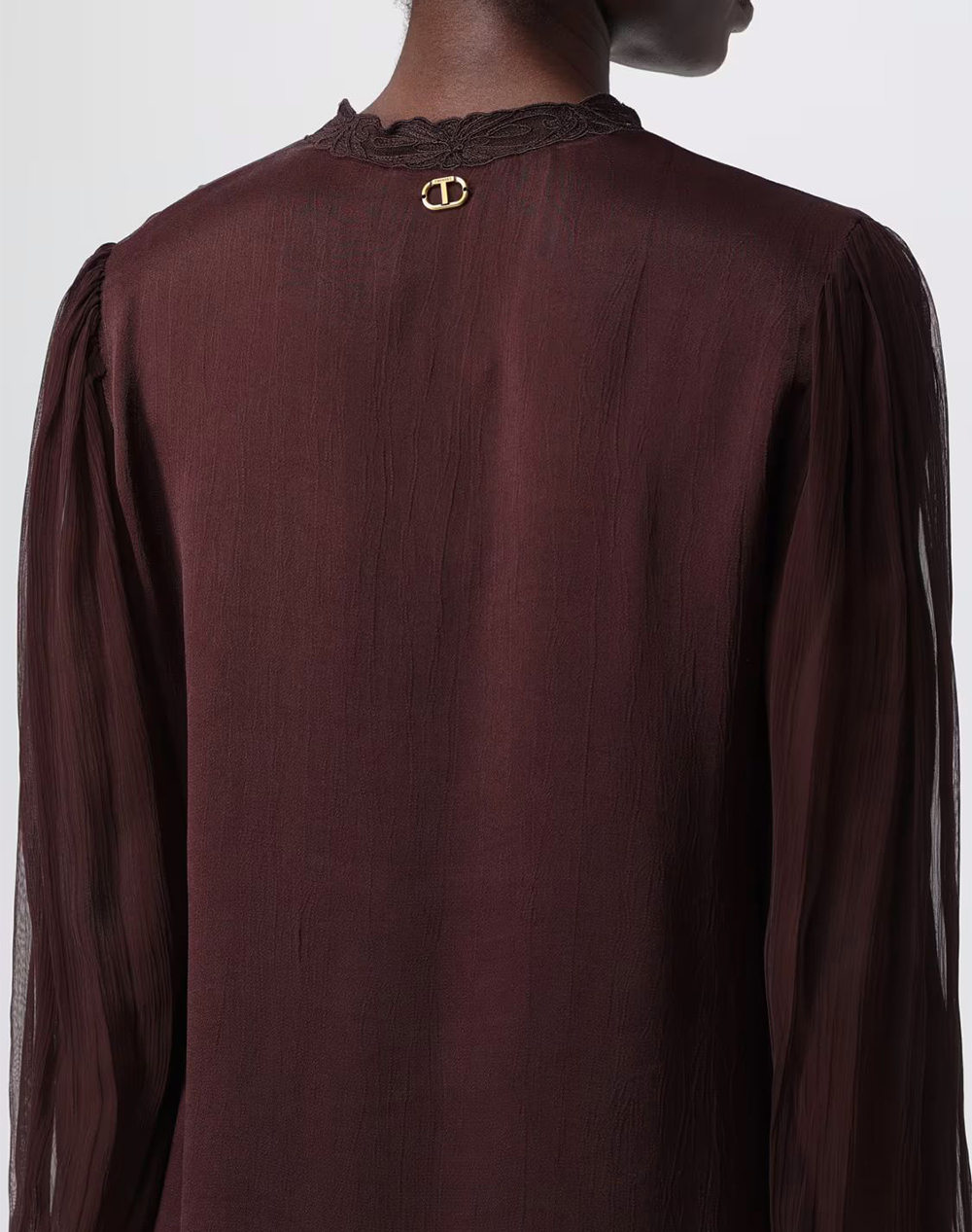 Twinset Μπλούζα 252Tt2243-11054 Darkbrown Γυναικεία ρούχα μπλούζες Τοπ Κορμακια Politikos Shop Πολιτικός