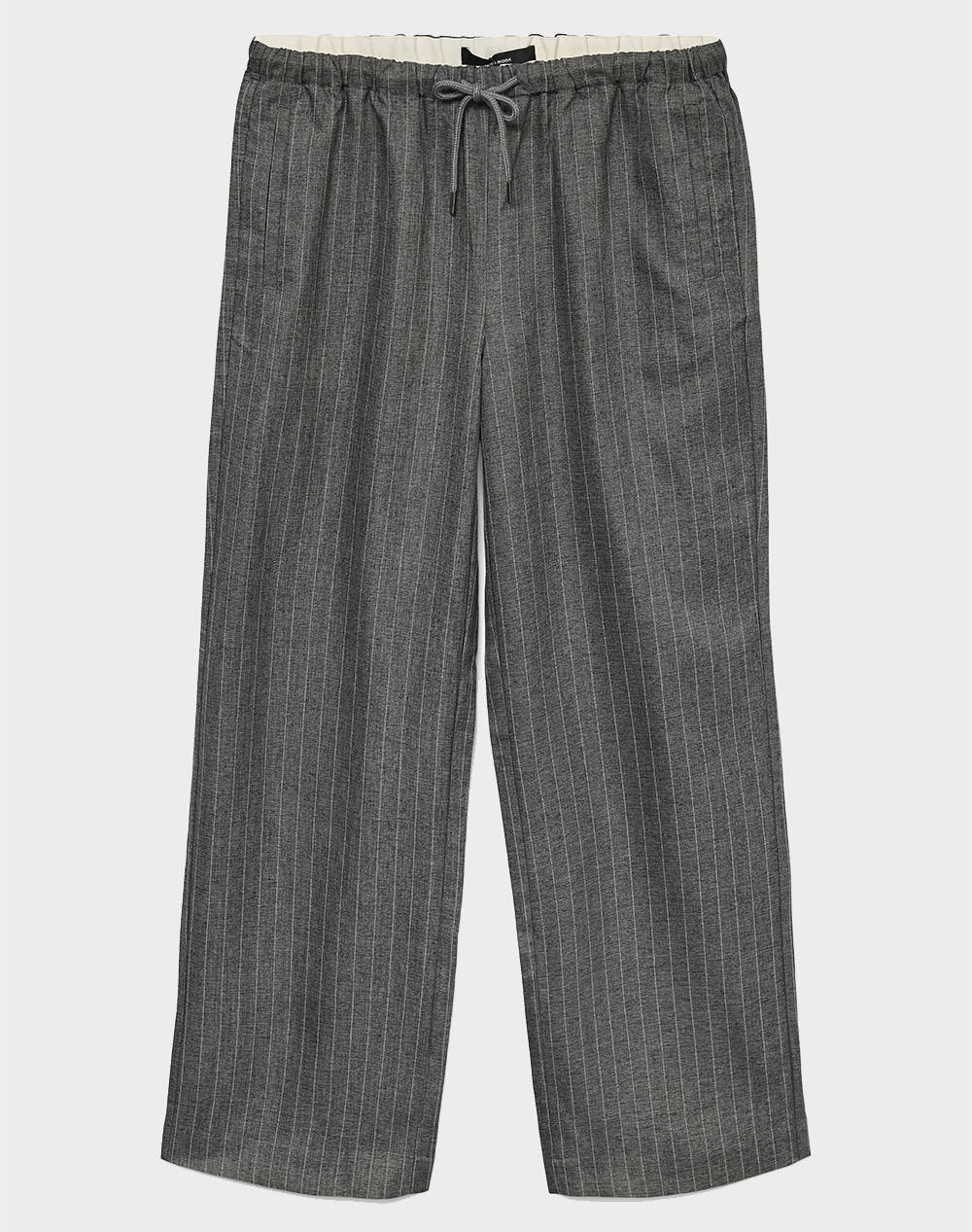 VERO MODA VMRHODA MW PINSTRIPE WIDE DAD PANT 10334046-Dark Grey MelangeAS OFFER SAMPLE Gray