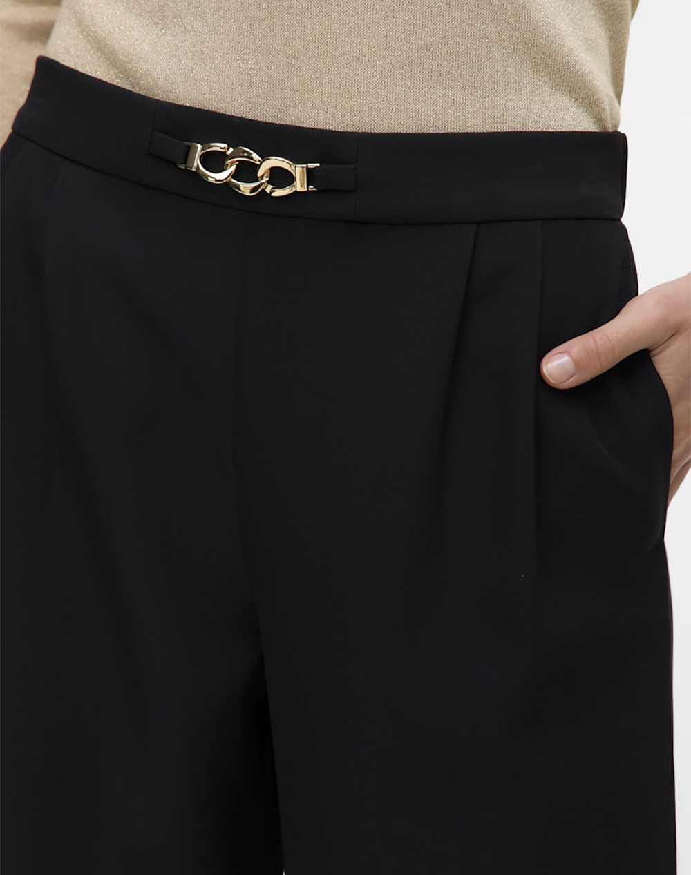 Vero Moda Vmhadassa Mw Pant Wvn Btq Ga 10337417-Black Black Γυναικεία ρούχα παντελόνια Chinos Politikos Shop Πολιτικός
