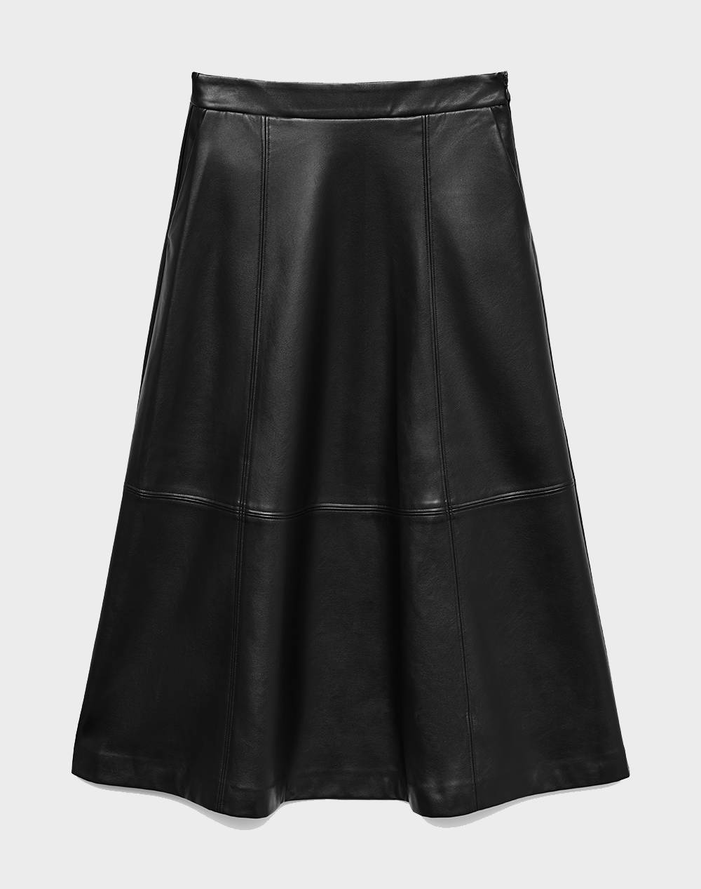 VERO MODA VMOLIVE HW COATED ANKLE SKIRT PRM 10335436-BLACK Black
