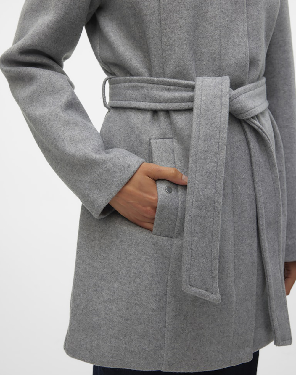 VERO MODA VMPOPLIVA JACKET GA 10310779-Light Grey Melange LightGray φωτογραφία