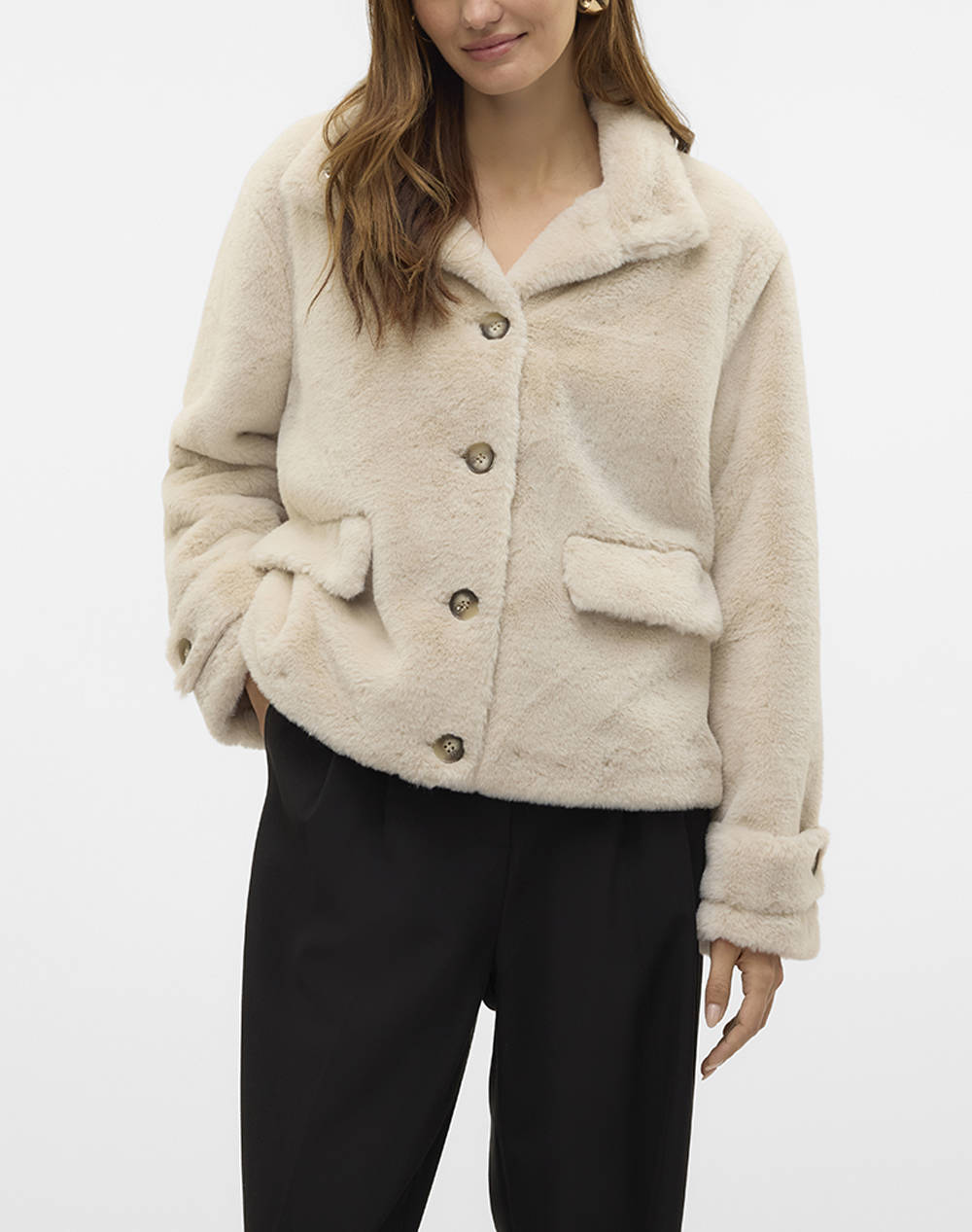 VERO MODA VERO MODA VMSONJAEVA SHORT JACKET GA BOO 10310303-Oatmeal Ecru