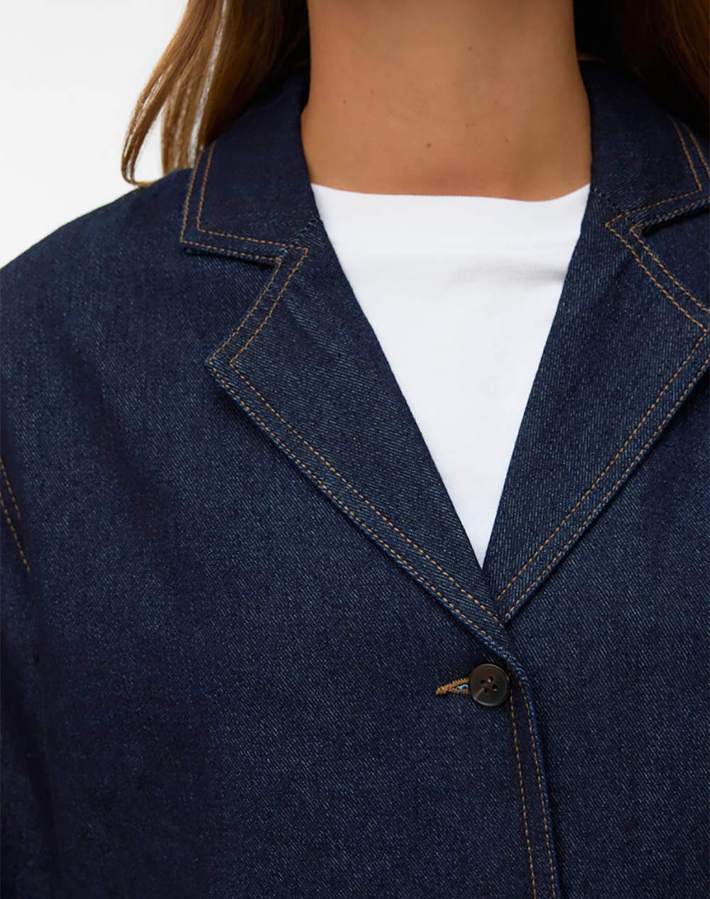 VERO MODA VERO MODA VMKANIKA LS DENIM BLAZER SHIRT SI352 10338071-Dark Blue Denim DenimDarkBlue - 3