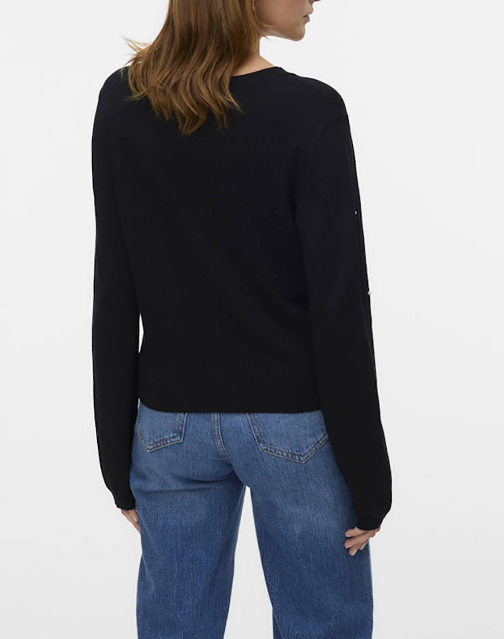 VERO MODA VMGLORY PEARL LS O-NECK PULLOVER BOO 10331386-BLACK Black φωτογραφία