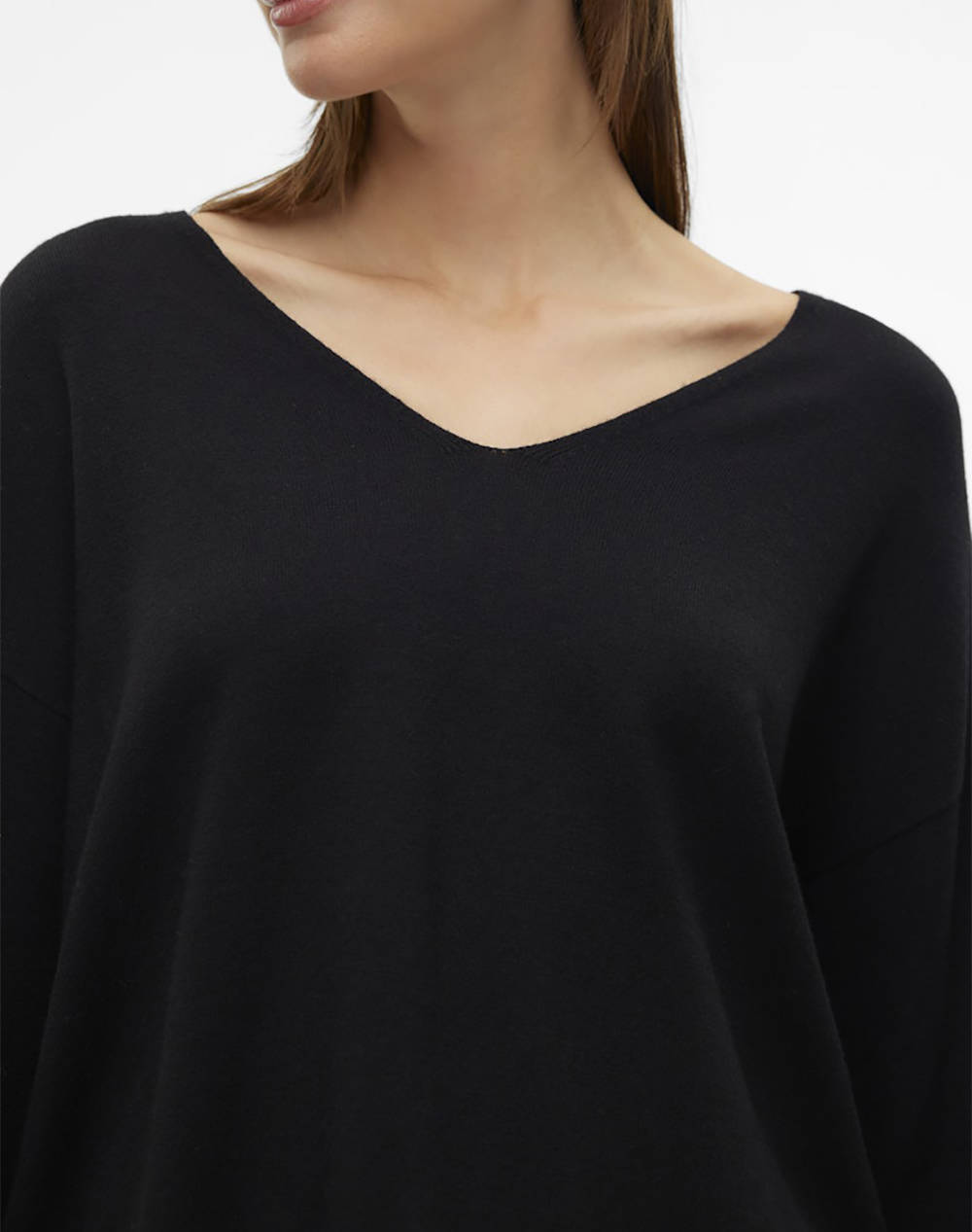 Vero Moda Vmbreeze Ls V-Neck Pullover Boo 10311090-Blacksolid Black Γυναικεία ρούχα μπλούζες Πλεκτά Politikos Shop Πολιτικός