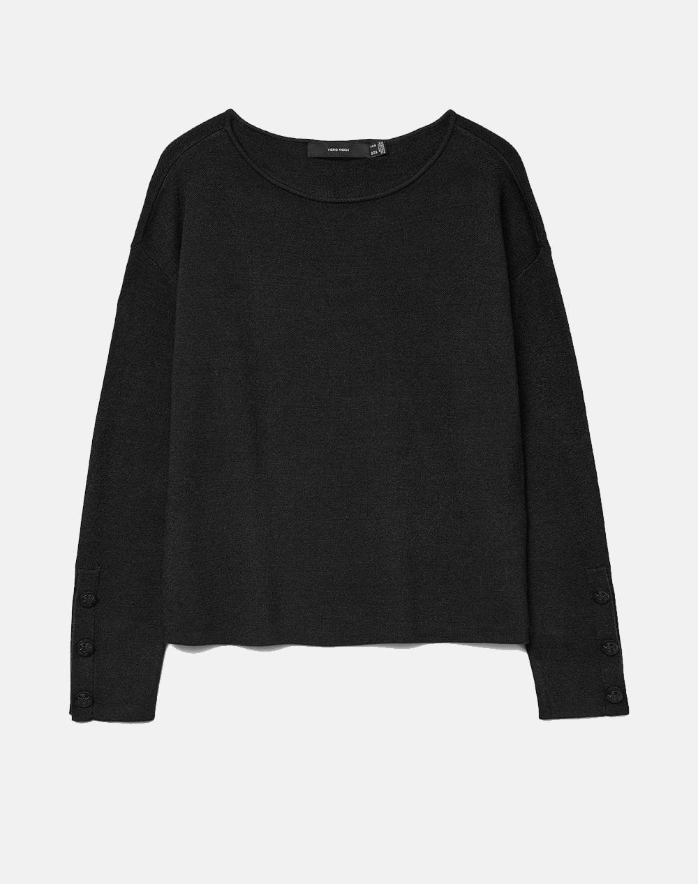 VERO MODA VERO MODA VMGOLD LS BOATNECK PULLOVER 10332177-BLACK Black
