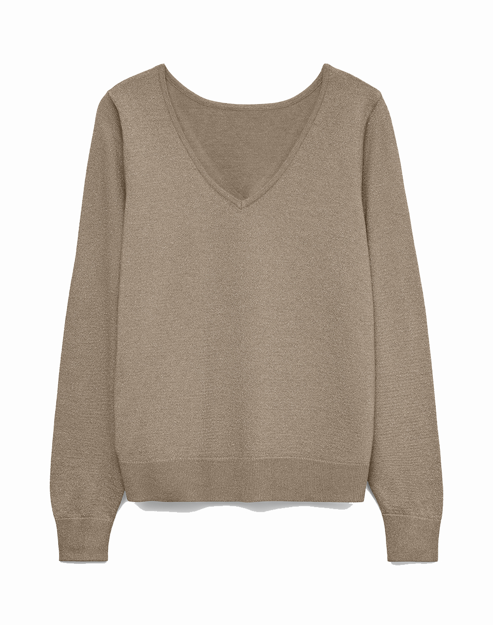 VERO MODA VMHAPPYGLITTER LS 2WAY PULLOVER BOO 10317960-Silver MinkW.DTMLUREX SandyBrown